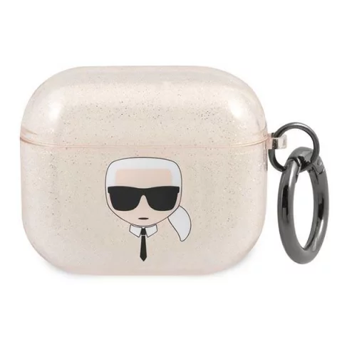 Karl Lagerfeld KLA3UKHGD AirPods 3 Cover złoty/gold Glitter Karl`s Head